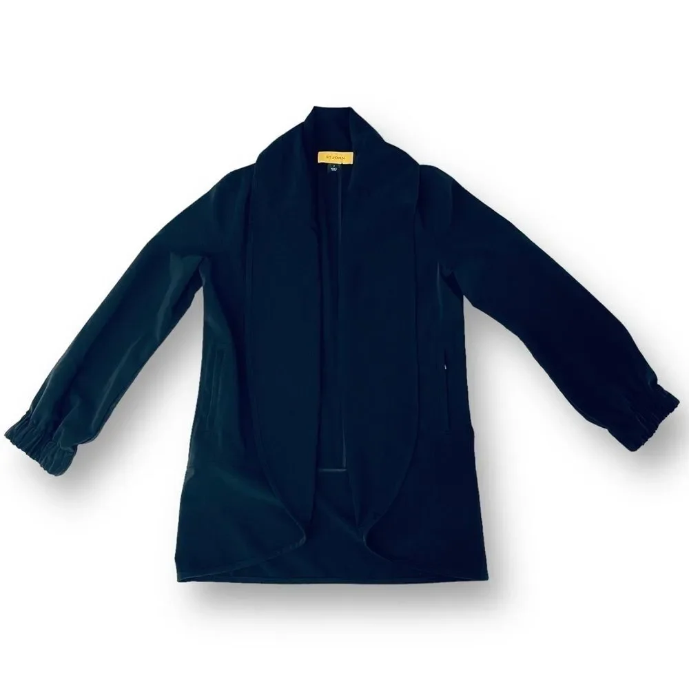 St John Yellow Label Blazer S Zip Front Minimal Quiet Luxury Workwear
